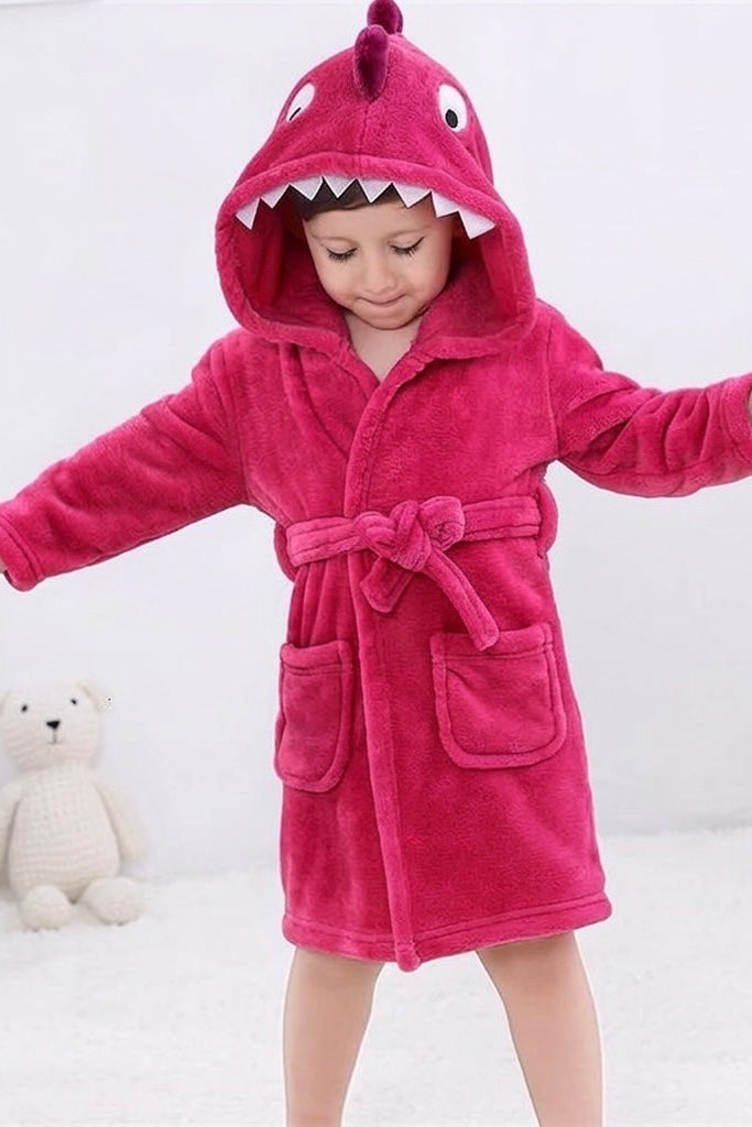 Cute Pink Dragon Kids Bathrobe – Everyday Comfort | 4–8 Years