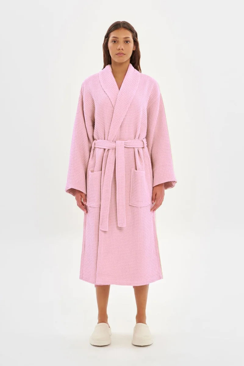 Luxurious 100% Pure Cotton Waffle Bathrobe – Soft, Absorbent & Breathable Comfort