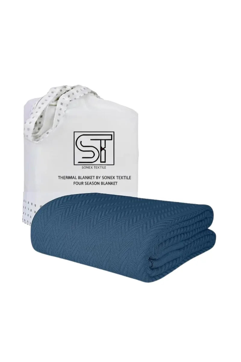 Thrown Blanket with pillow covers – (210x240 cm) | 100% Cotton Weave | Four-Season blanket | 300 GSM