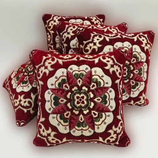 5-Piece Velvet Jacquard Cushion Covers Set