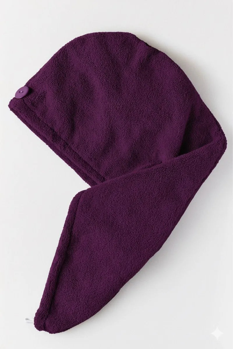 Velvet Hair Dry Cap (Turban Style) – Fast Dry, Frizz-Free & Stylish