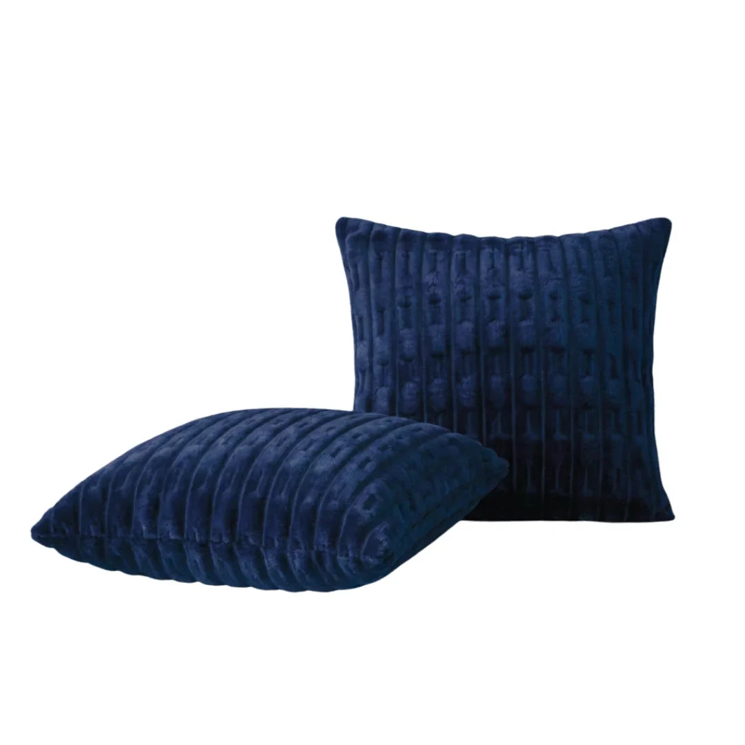 Embossed Fleece Cushion – Rich Texture & Hidden Zip (Pack of 2)