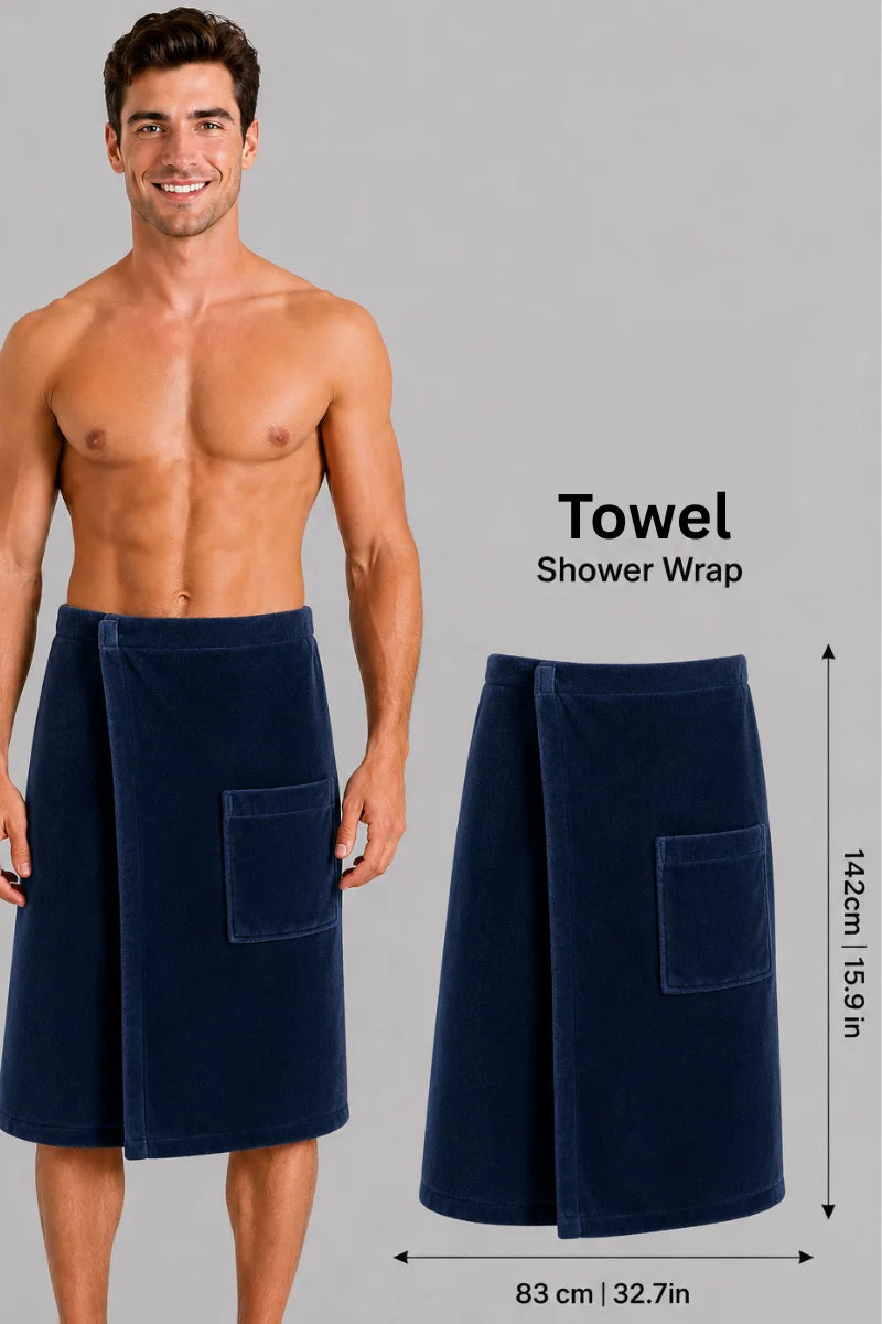 Men's Shower Wrap | Terry Fabric | Highly Absorbent | Available in 7 Colors