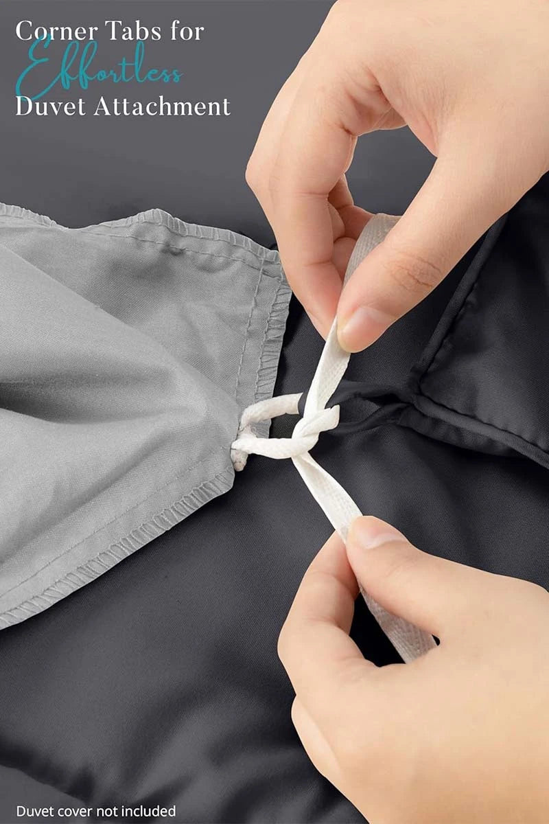 Soft Gray Quilted Comforter with Corner Tabs