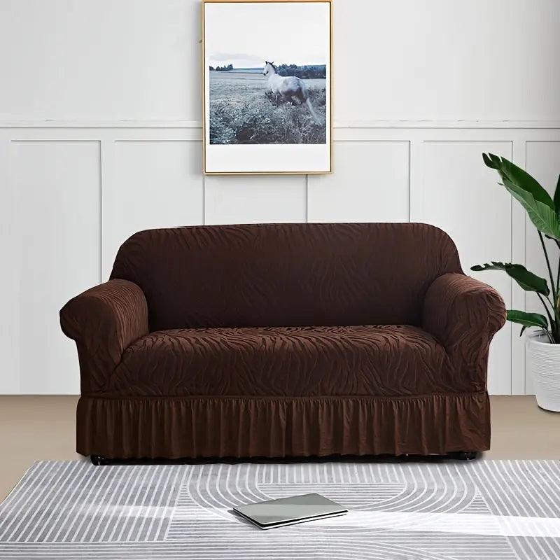 Zebra Stripe Gersey Sofa Covers (Brown)