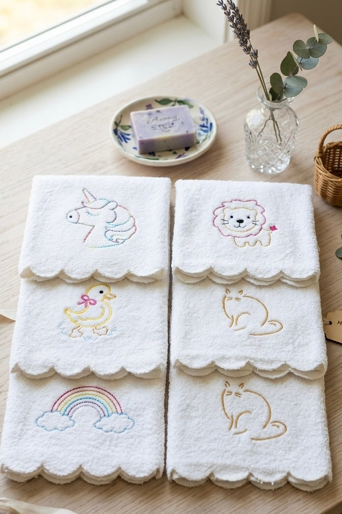 Cute Embroidered Towel | Kids Hand Towel | 20” x 30”