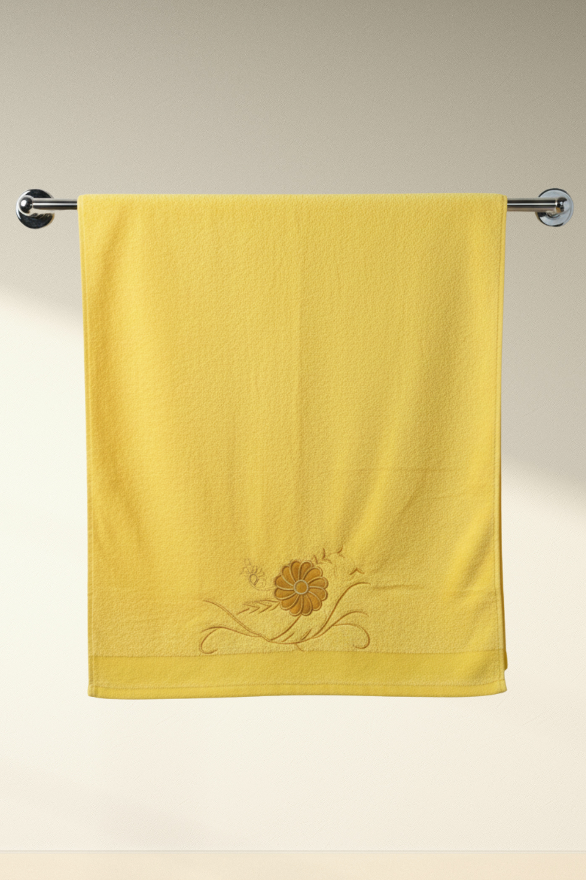 Yellow Velvet Embroedry Towel pack of 2 | 30x60 inches | Embroedry set SALE