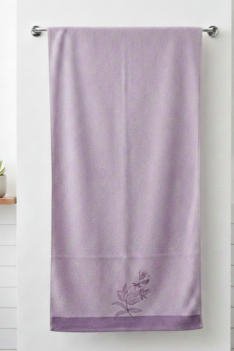 Purple Velvet Embroedry Towel pack of 2 | 30x60 inches | Embroedry set SALE