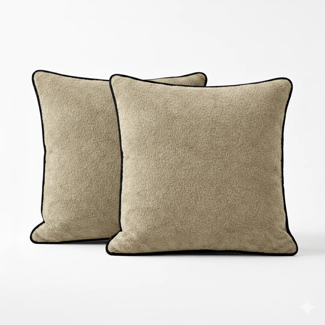 Modern Terry Cushion – Soft Texture & Hidden Zip (Pack of 2)