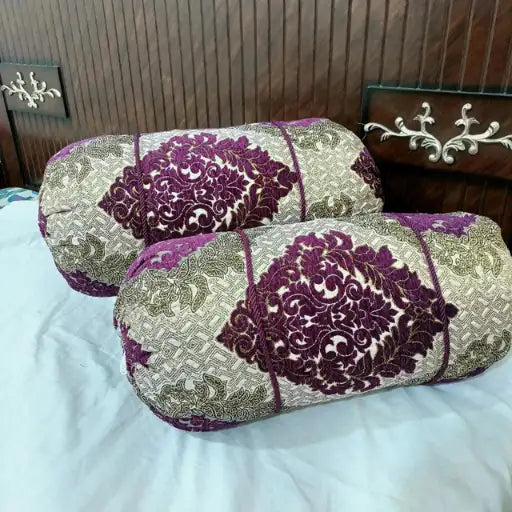 Velvet Jacquard Round/GOLL Pillow Covers – Pack of 2