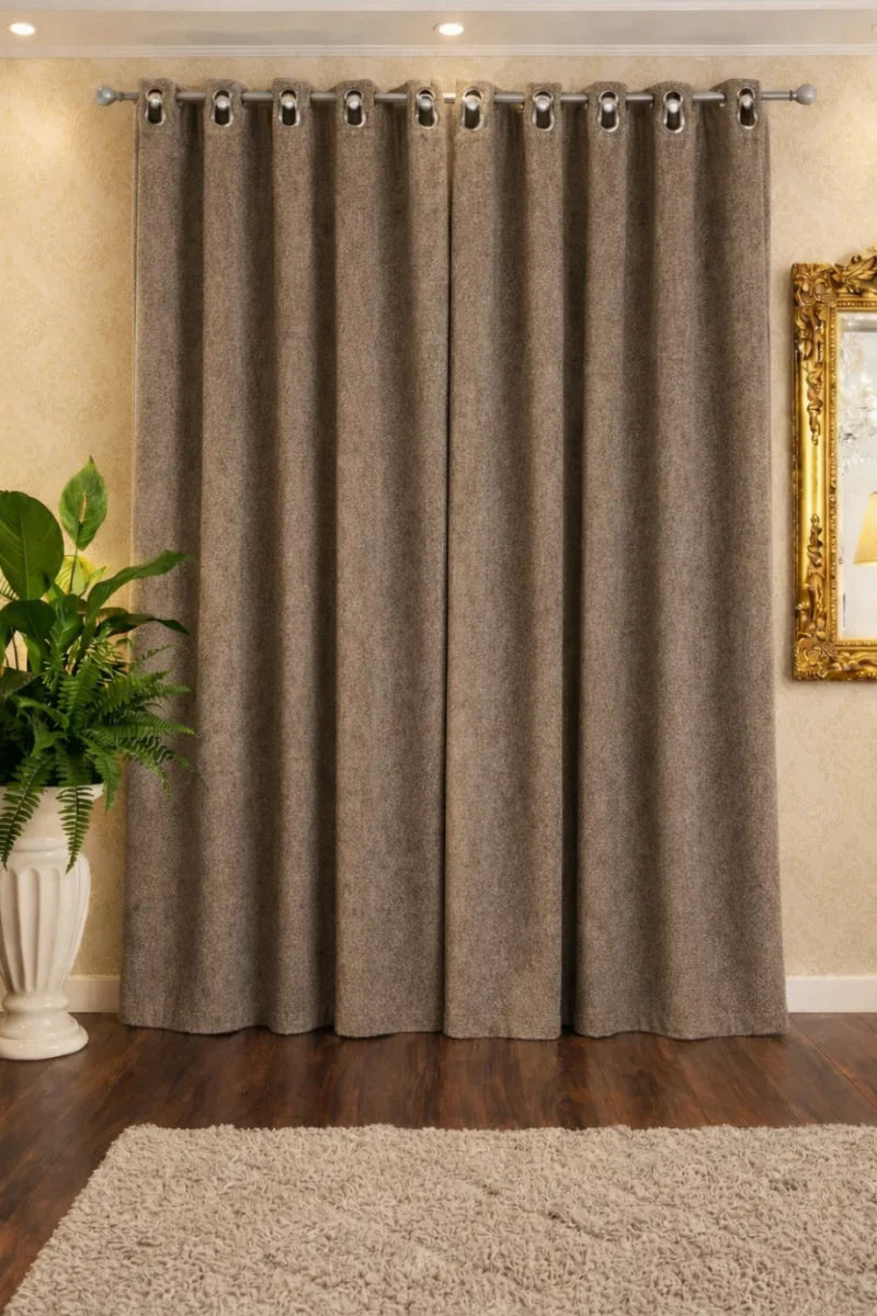 Soft Terry Fabric Curtain Set – Plush & Cozy Home Décor