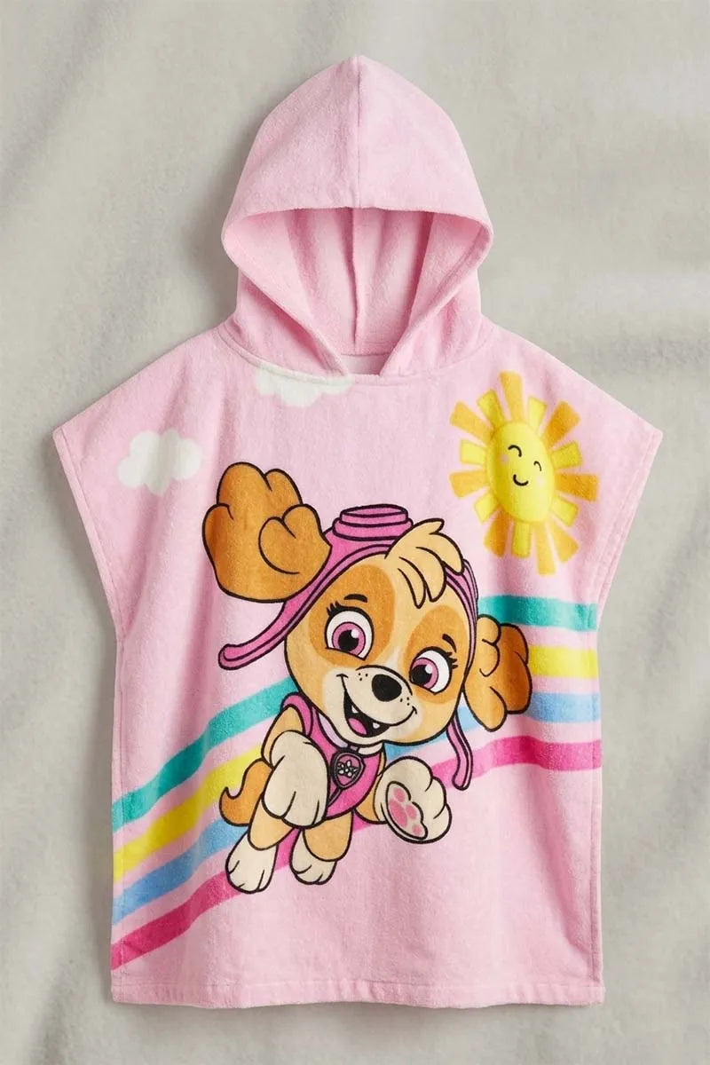Paw petrol girl Premium Cotton Kids Ponchu – Quick Dry & Super Absorbent