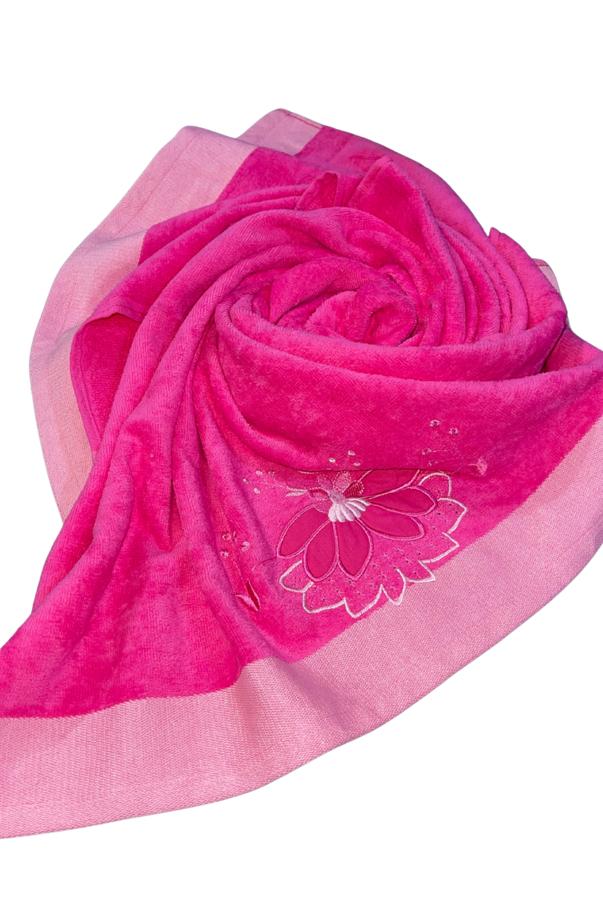 Pink Velvet Embroidery Towel | 30x60 inches | Embroidery Set