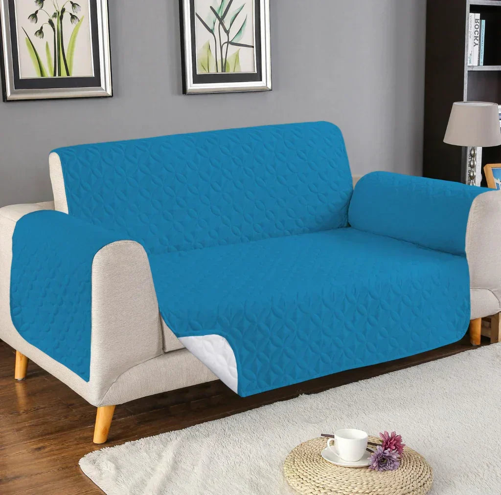 Ultrasonic Quilted Sofa Protector (Cobalt Blue)