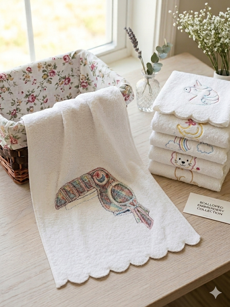 Cute Embroidered Towel | Kids Hand Towel | 20” x 30”