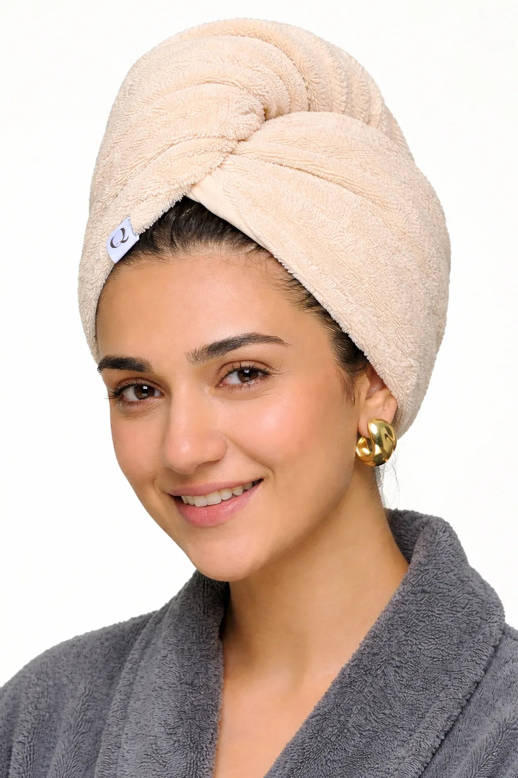 Terry Cotton Hair Turban Towel | Fast Drying, Soft & Comfortable Fit