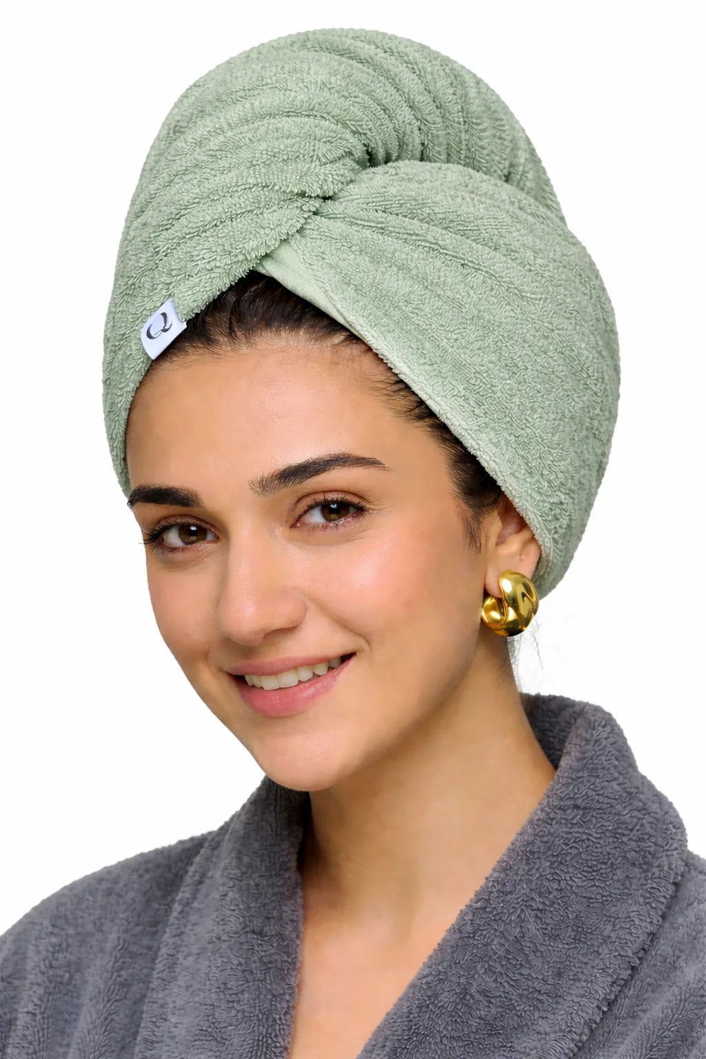 Terry Cotton Hair Turban Towel | Fast Drying, Soft & Comfortable Fit