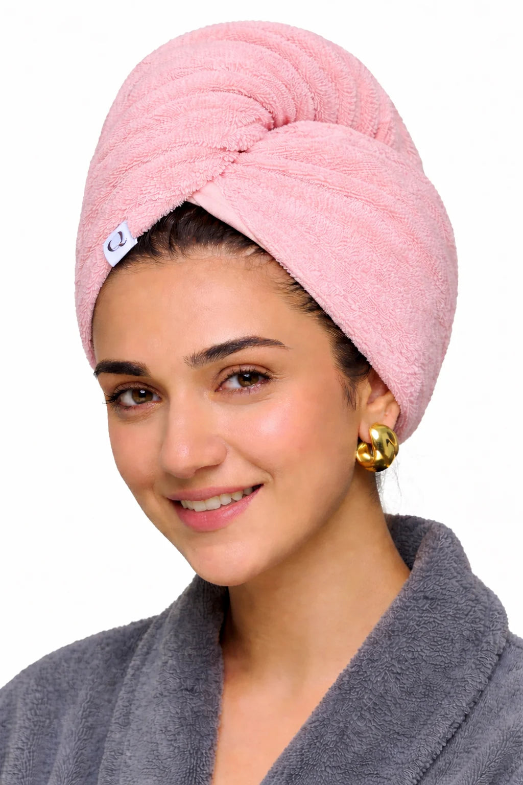 Terry Cotton Hair Turban Towel | Fast Drying, Soft & Comfortable Fit