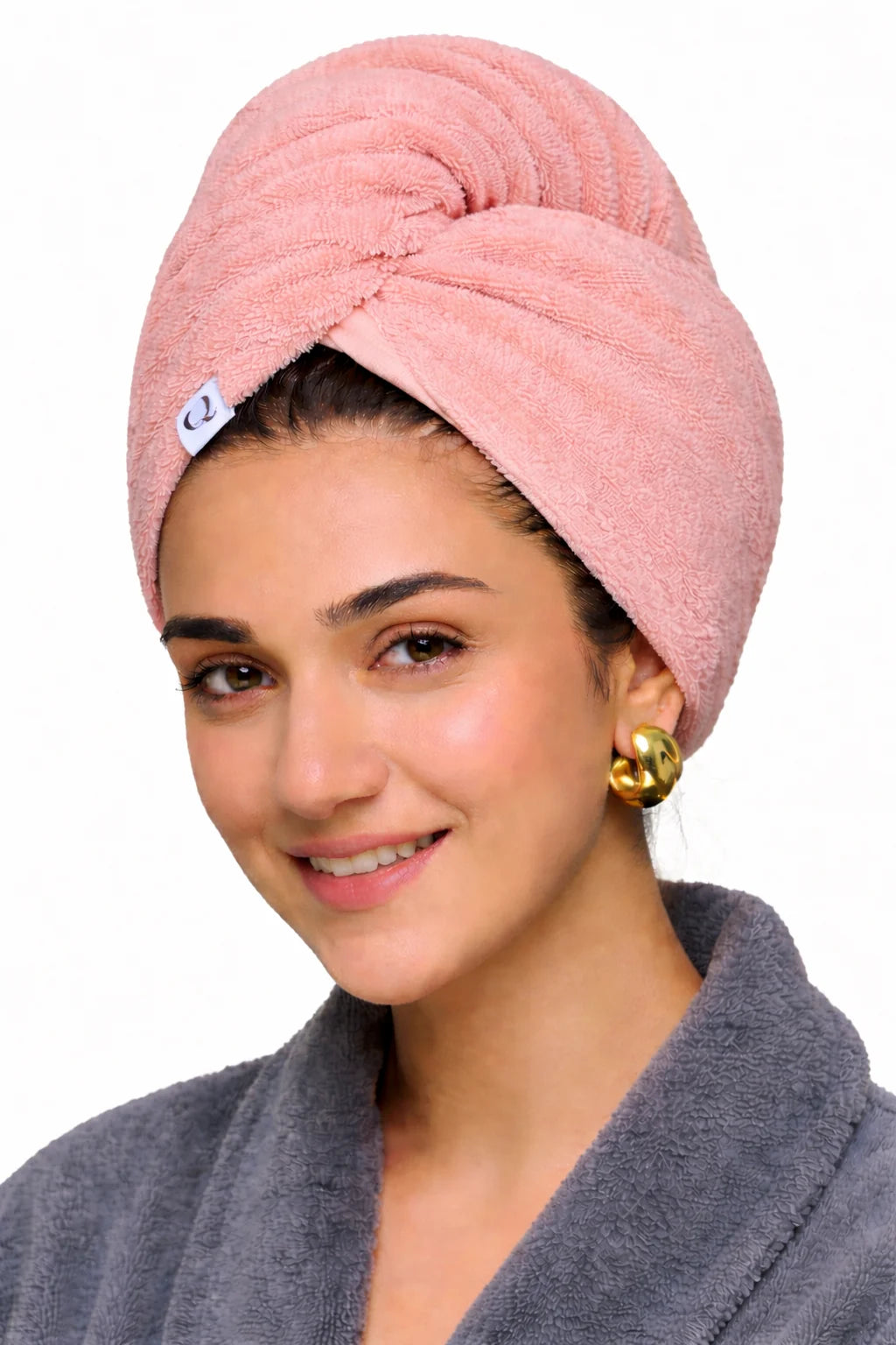Terry Cotton Hair Turban Towel | Fast Drying, Soft & Comfortable Fit