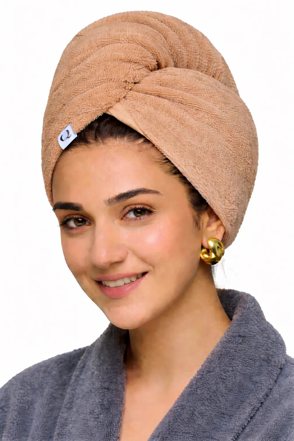 Terry Cotton Hair Turban Towel | Fast Drying, Soft & Comfortable Fit