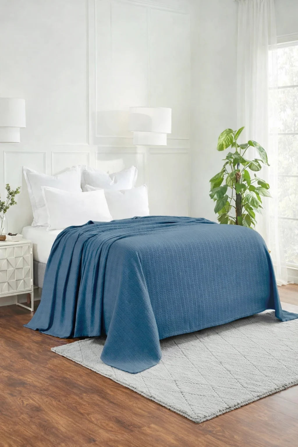 Zig-Zag Chevron All-Season Cotton Bedding Blanket