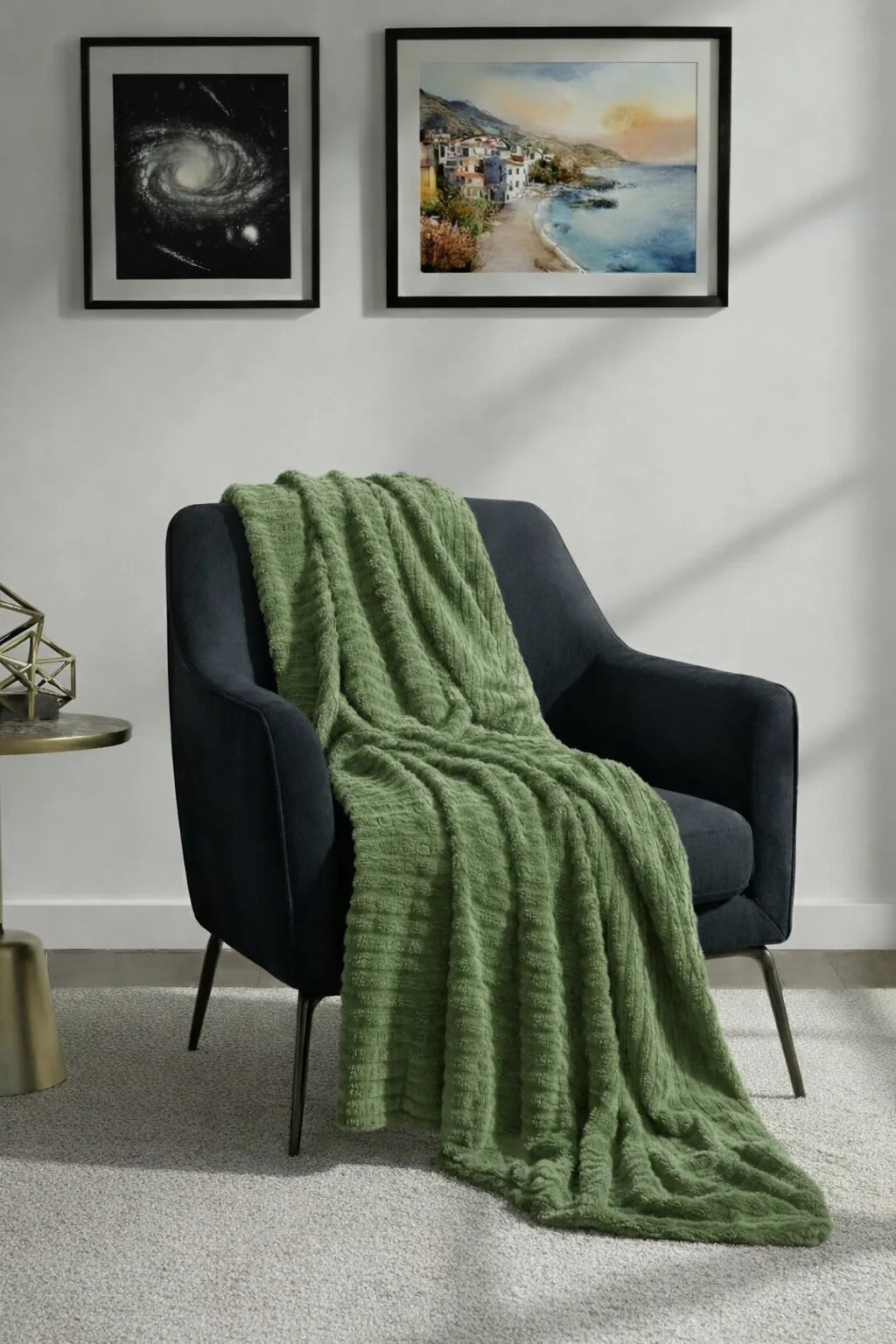 Luxurious Pista Embossed Blanket | Coral AC Fleece