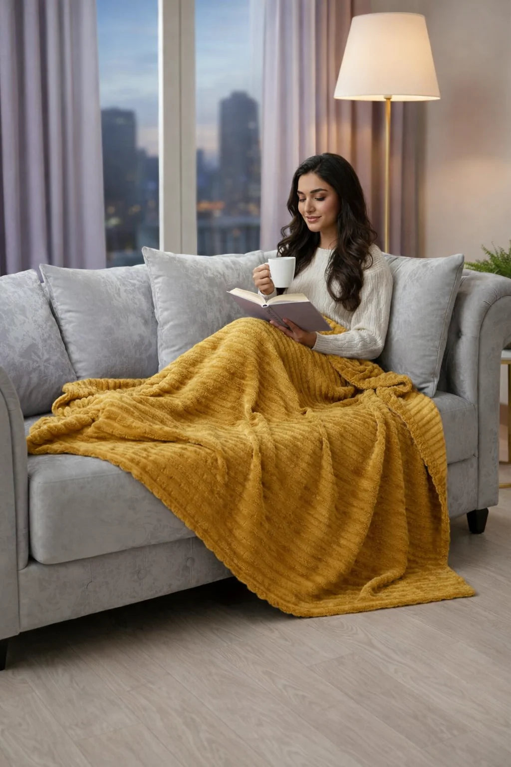 Luxurious Camel  Embossed Blanket | Coral AC Fleece