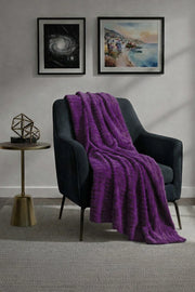 Luxurious Purple Embossed Blanket | Coral AC Fleece