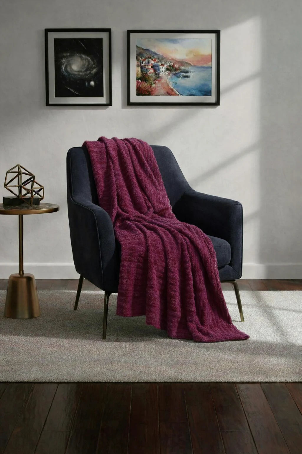 Luxurious Maroon Embossed Blanket | Coral AC Fleece