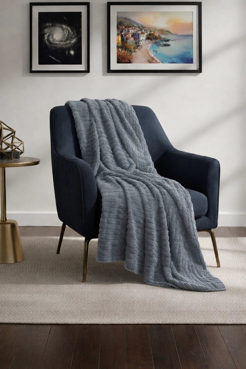 Luxurious Sky Embossed Blanket | Coral AC Fleece