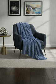 Luxurious Grey Embossed Blanket | Coral AC Fleece