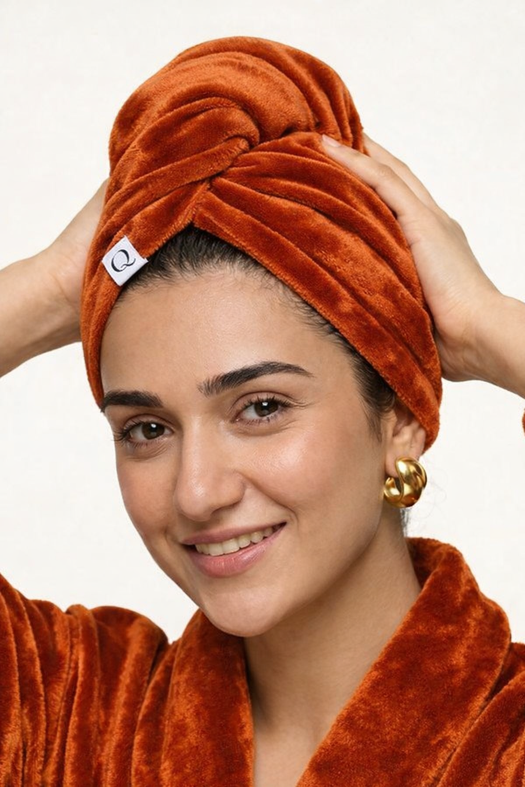 Luxury Velvet Cotton Hair Turban Towel | Fast Drying, Soft & Comfortable Fit