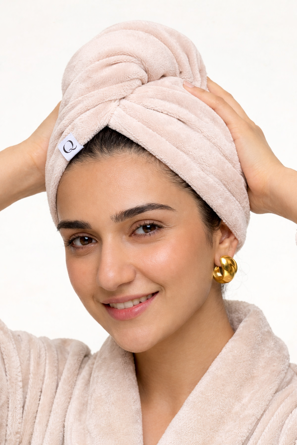 Luxury Velvet Cotton Hair Turban Towel | Fast Drying, Soft & Comfortable Fit