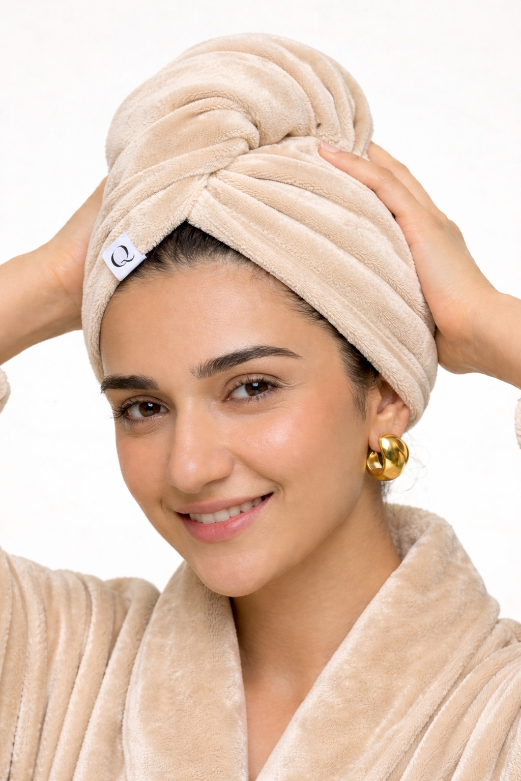 Luxury Velvet Cotton Hair Turban Towel | Fast Drying, Soft & Comfortable Fit