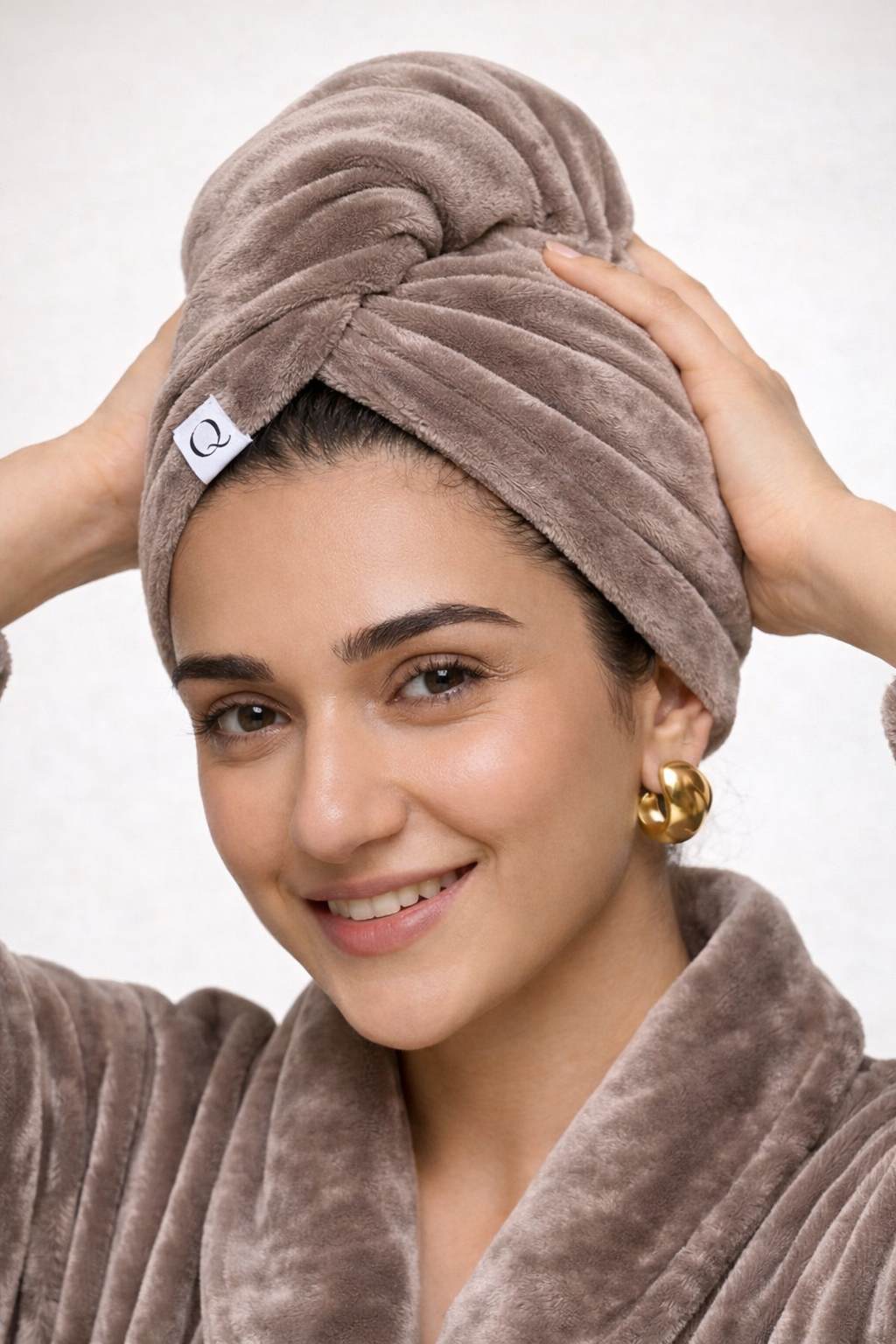 Luxury Velvet Cotton Hair Turban Towel | Fast Drying, Soft & Comfortable Fit