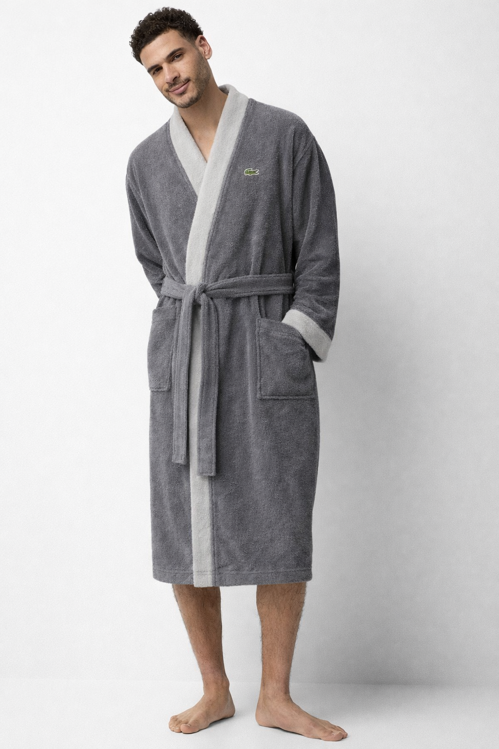 Lacoste Bathrobe for Men & Women | Cotton | gray