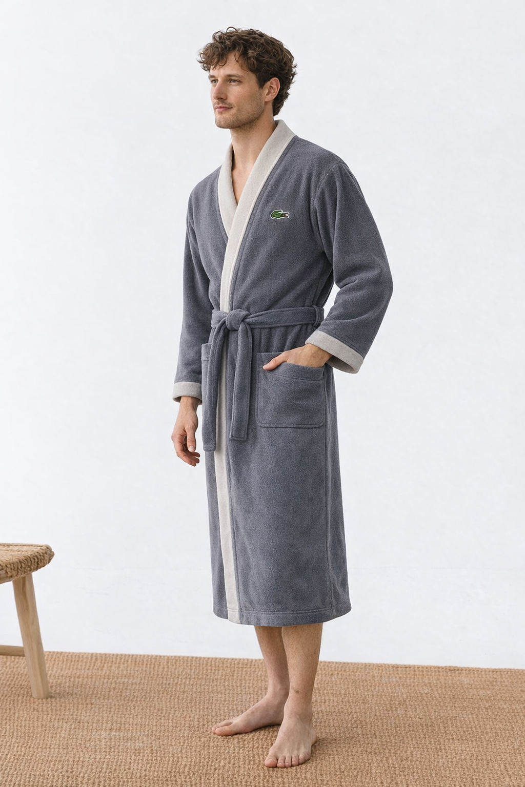 Lacoste Bathrobe for Men & Women | Cotton | gray