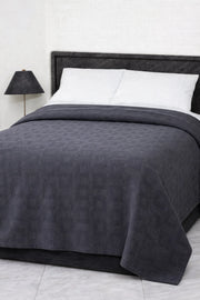 Elegant Dark Gray Geometric Thermal Blanket 72x90 Inches | 300 GSM
