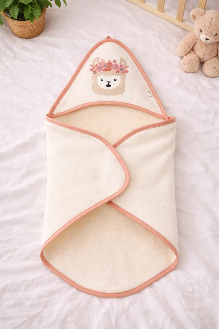 Kids White wrapping sheet Foxy Hooded Towel