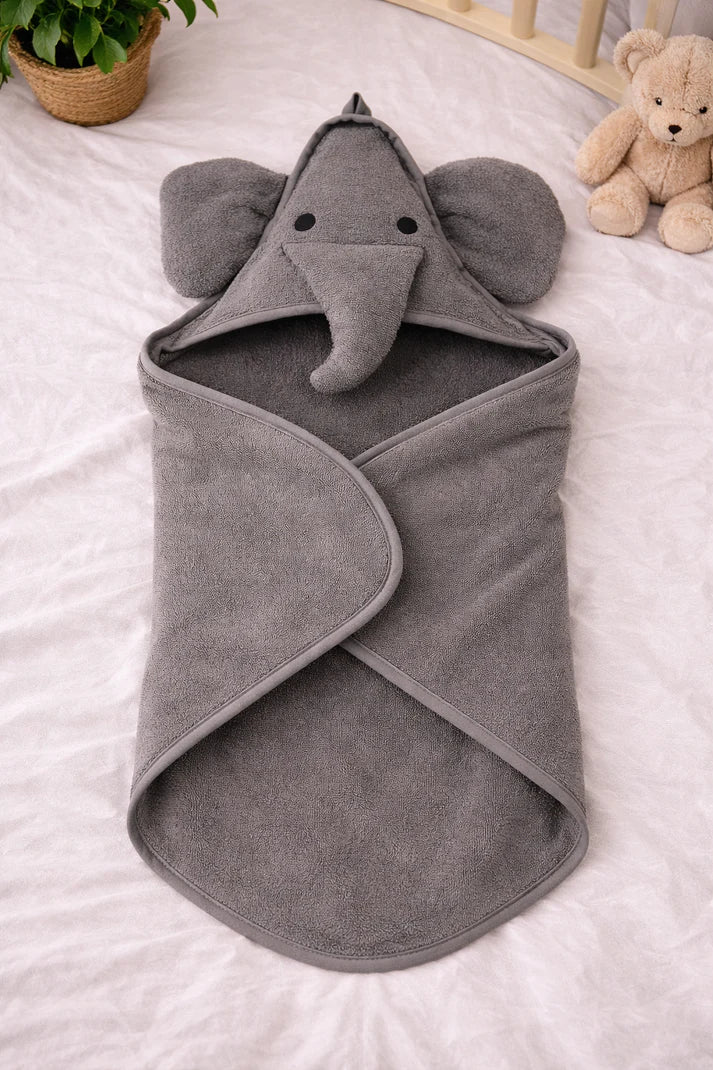Kids Elephant warping sheet Hooded Towel – Soft & Absorbent