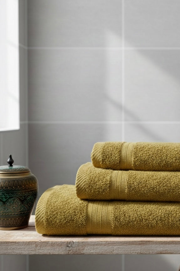 Imported Cotton Towel Set – Export Quality (3-Pcs)