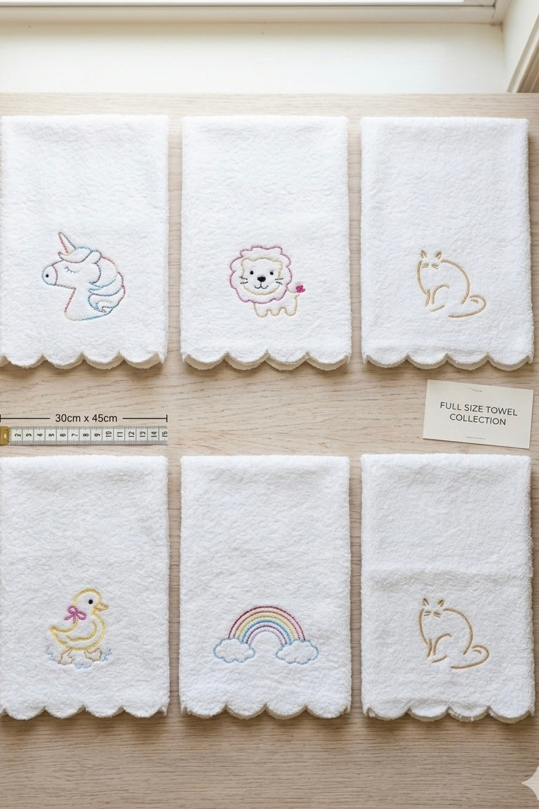 Cute Embroidered Towel | Kids Hand Towel | 20” x 30”