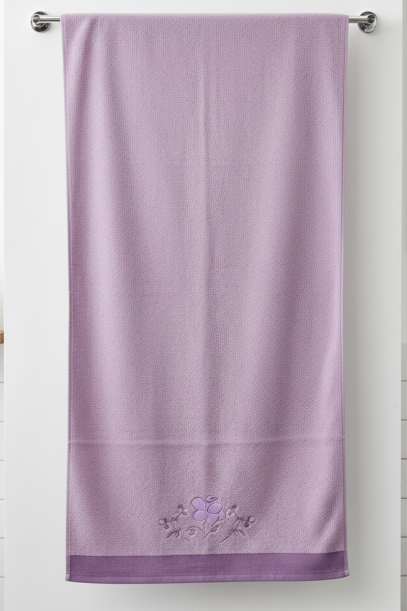 Purple Velvet Embroedry Towel pack of 2 | 30x60 inches | Embroedry set SALE