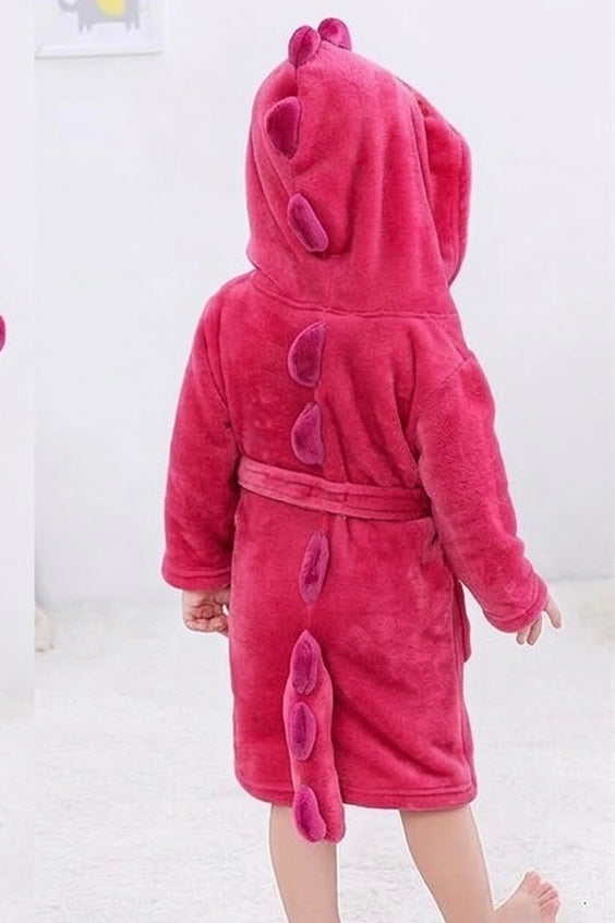 Cute Pink Dragon Kids Bathrobe – Everyday Comfort | 4–8 Years