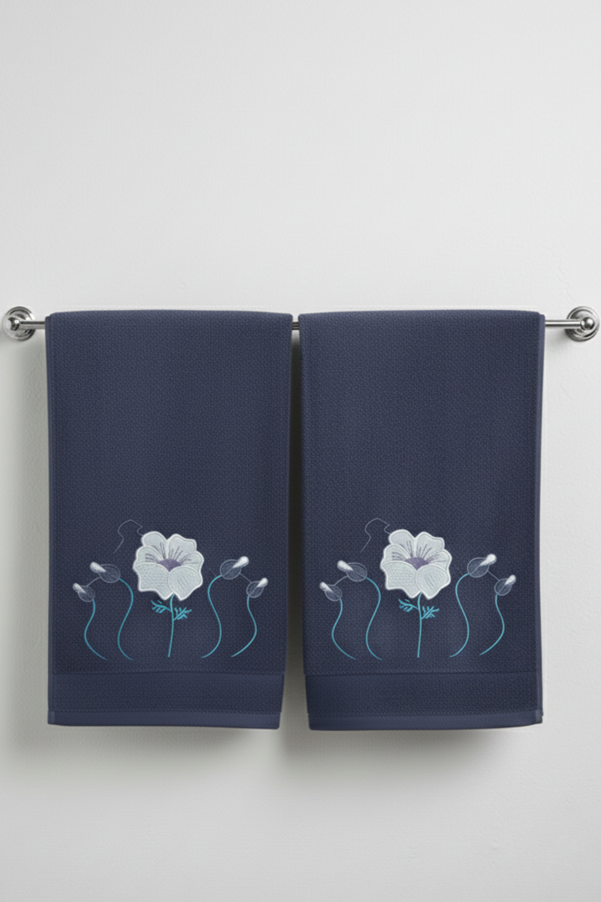 Navy Velvet Embroedry Towel pack of 2 | 30x60 inches | Embroedry set SALE