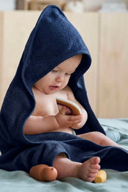 Navy blue wrapping sheet Hooded Towel with 3 napkins (1 month to 18 year)