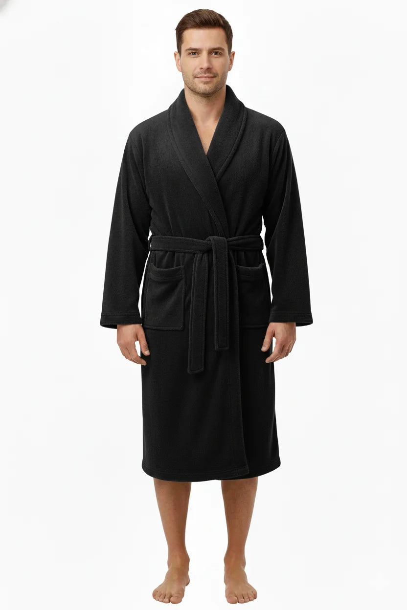 Premium Plush Serenity Fleece Bathrobe – Long Shawl Collar