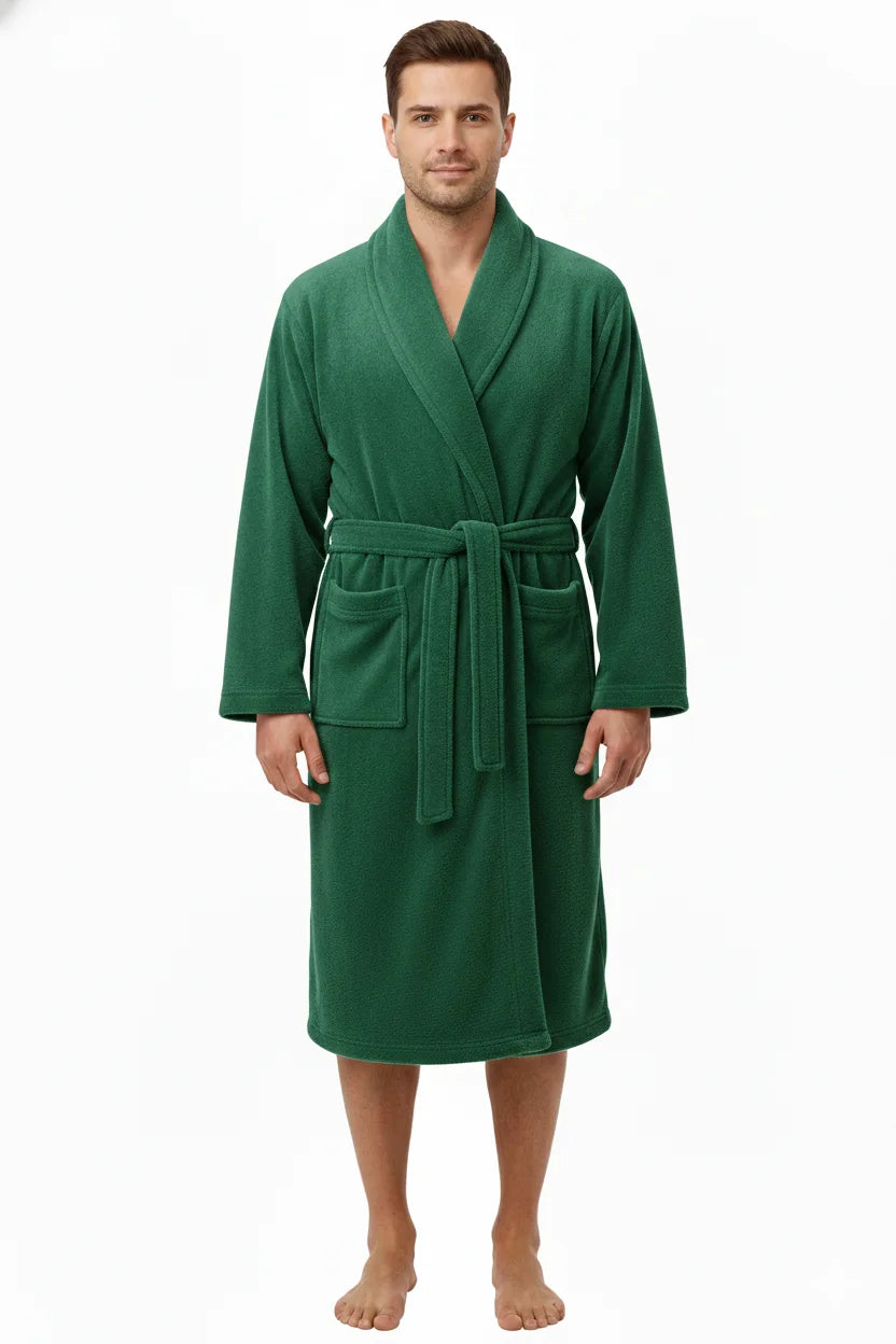 Premium Plush Serenity Fleece Bathrobe – Long Shawl Collar