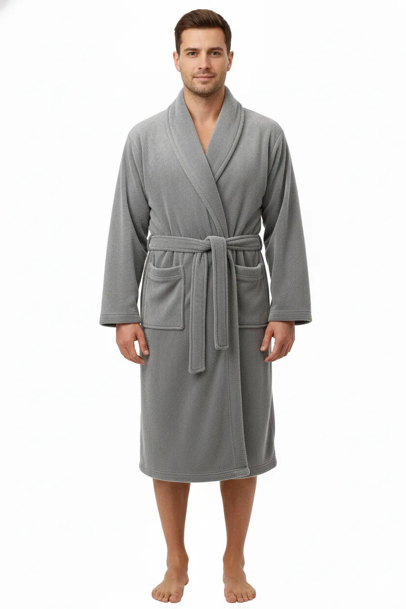 Premium Plush Serenity Fleece Bathrobe – Long Shawl Collar