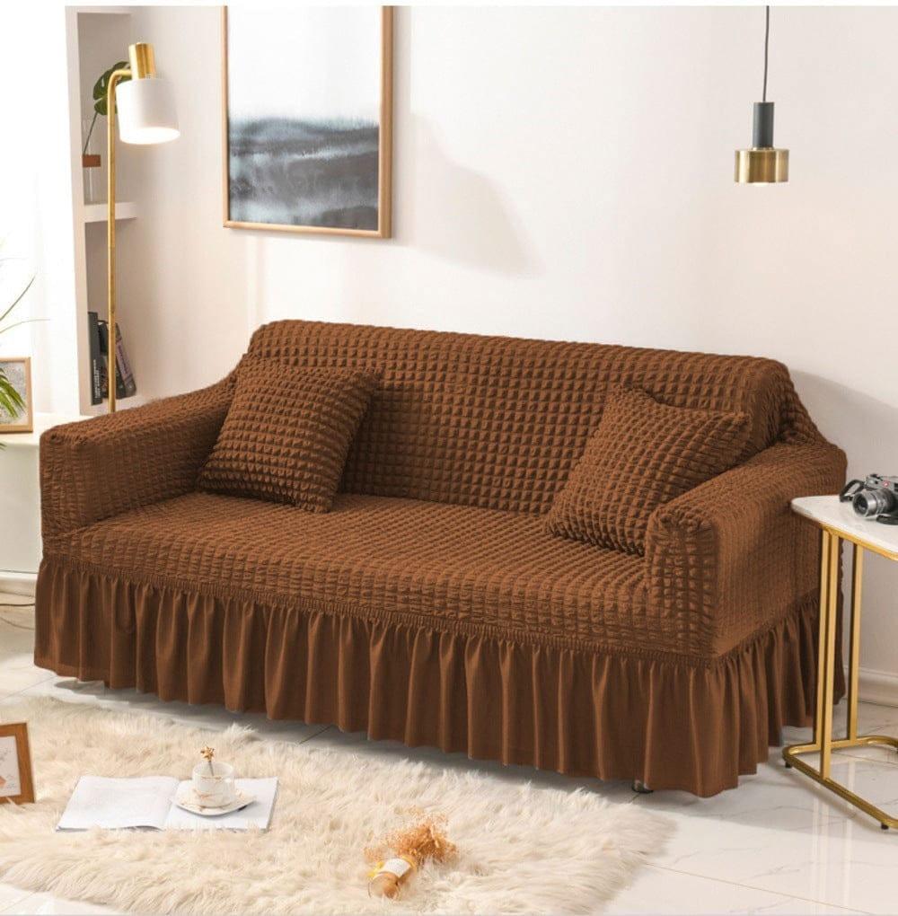 Frill Bubble Mesh Sofa Cover (Copper Color)